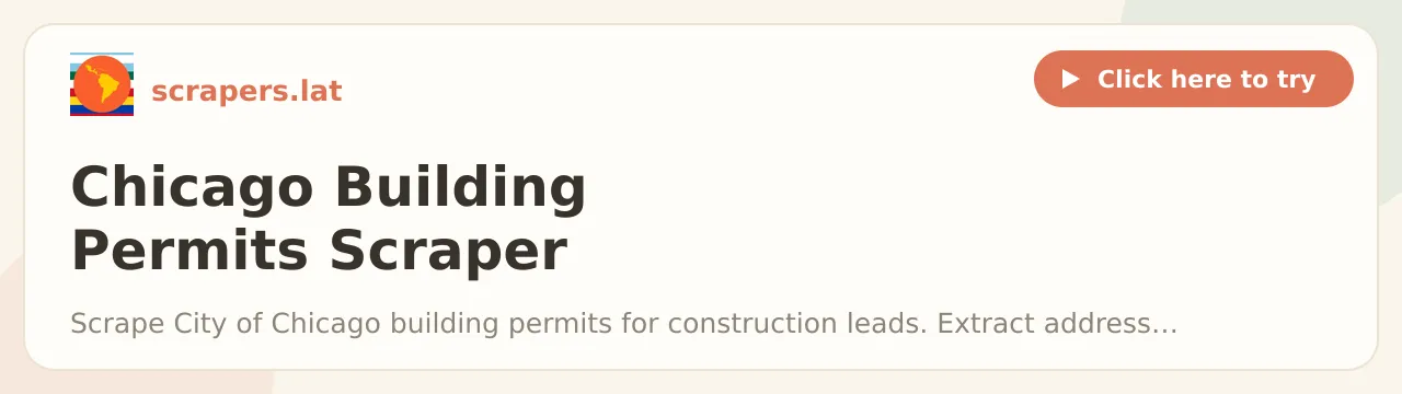 Chicago Building Permits Scraper (Contractors, Owners)