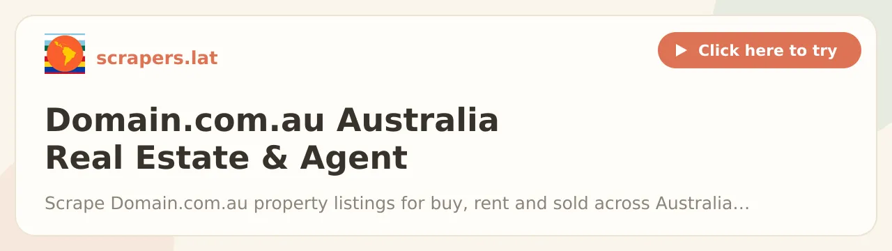 Domain.com.au Australia Real Estate & Agent Contacts Scraper