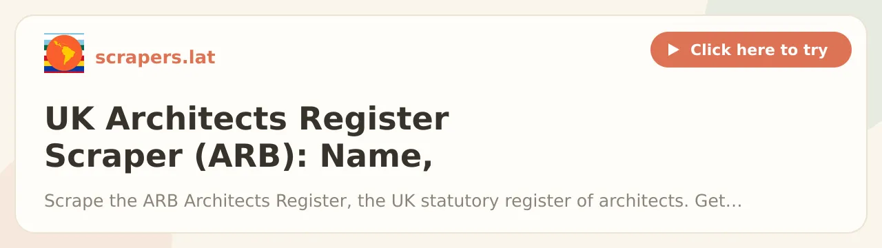 UK Architects Register Scraper (ARB)