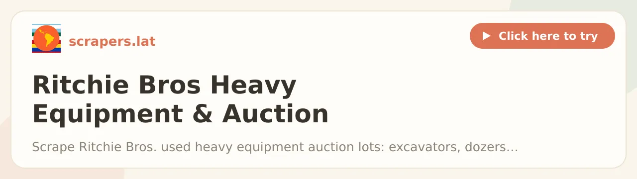 Ritchie Bros Heavy Equipment & Auction Listings Scraper