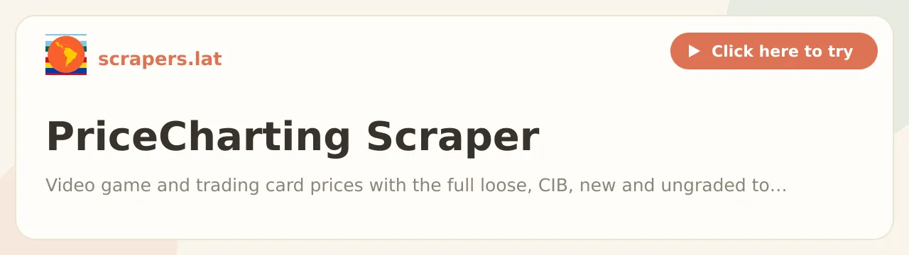 PriceCharting Scraper (Video Game & Trading Card Prices)