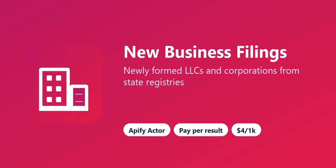 New Business Filings on Apify