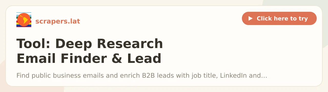 Tool: Deep Research Email Finder & Lead Enrichment