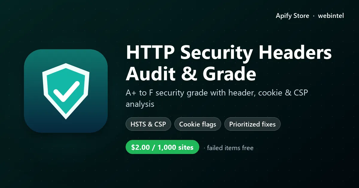 HTTP Security Headers Audit & Grade