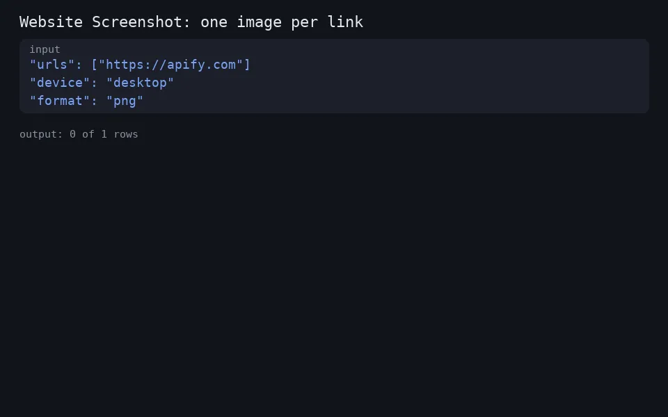 One link in, one screenshot row out