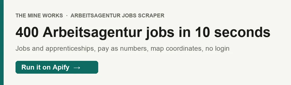 400 Arbeitsagentur jobs from Hamburg and Munich in 10 seconds