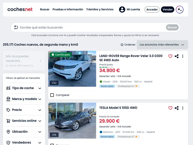 Coches.net Website