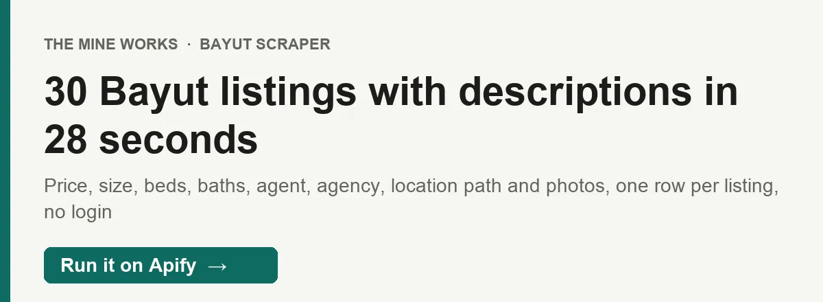 30 Bayut listings with descriptions in 28 seconds