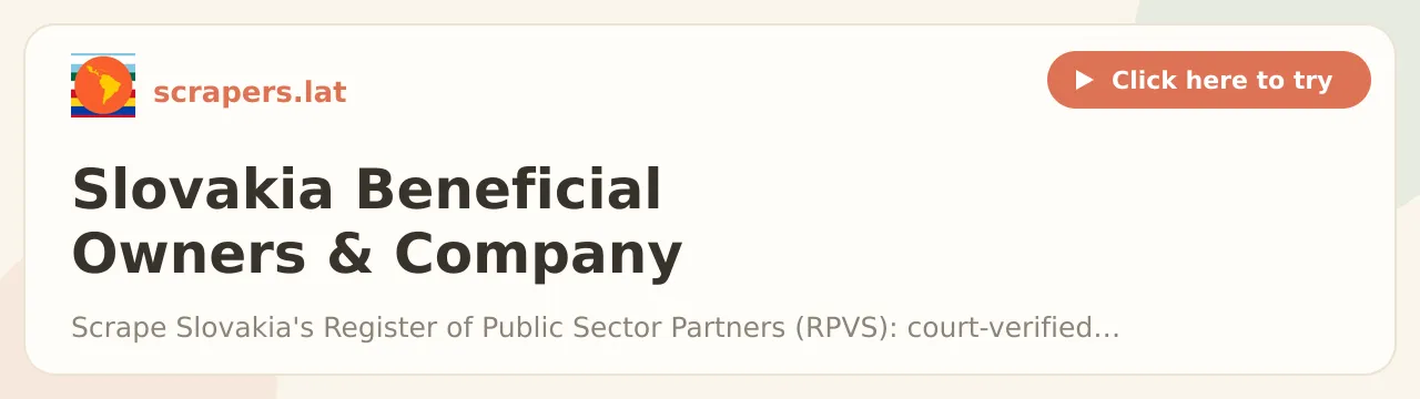 Slovakia Beneficial Owners & Company Register Scraper (RPVS)