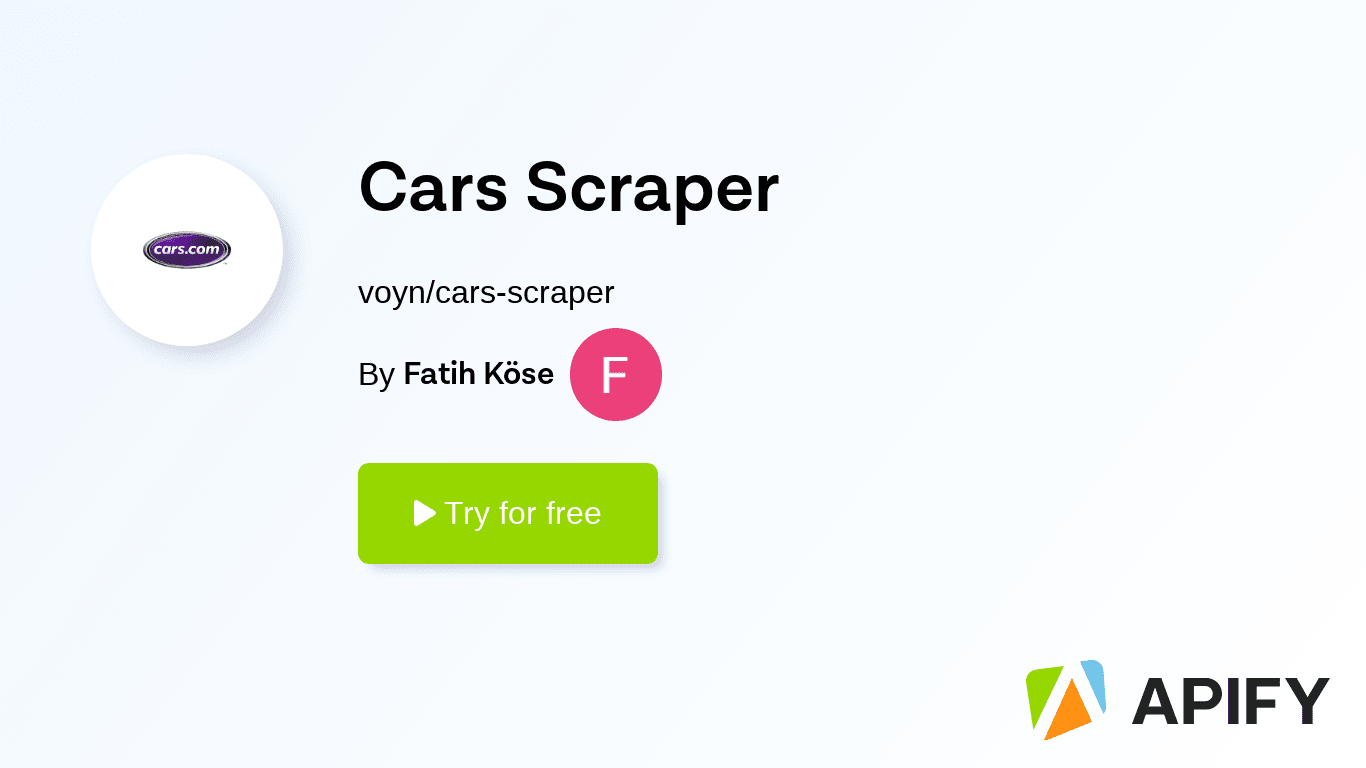 Cars Scraper · Apify