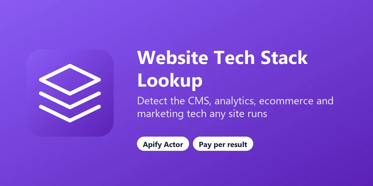 Website Tech Stack Lookup on Apify