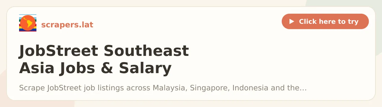 JobStreet Southeast Asia Jobs & Salary Scraper