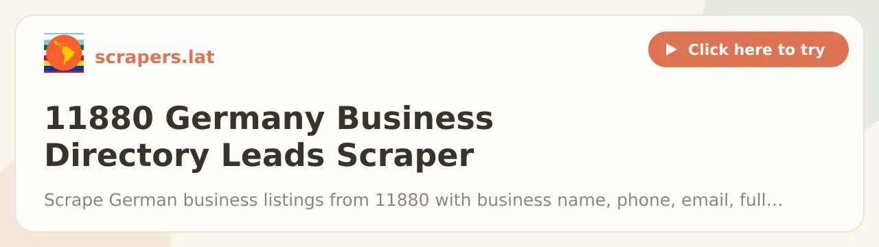 11880 Germany Business Directory Leads Scraper