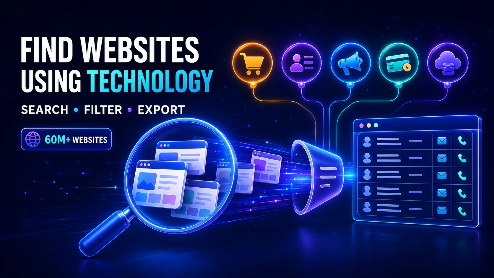 Find websites using technology — B2B lead finder and technology lead lists