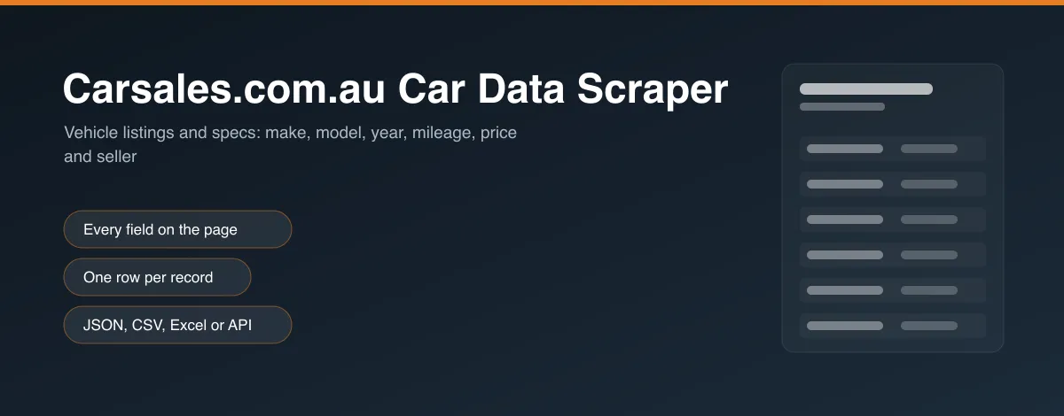 Carsales.com.au Car Data Scraper hero