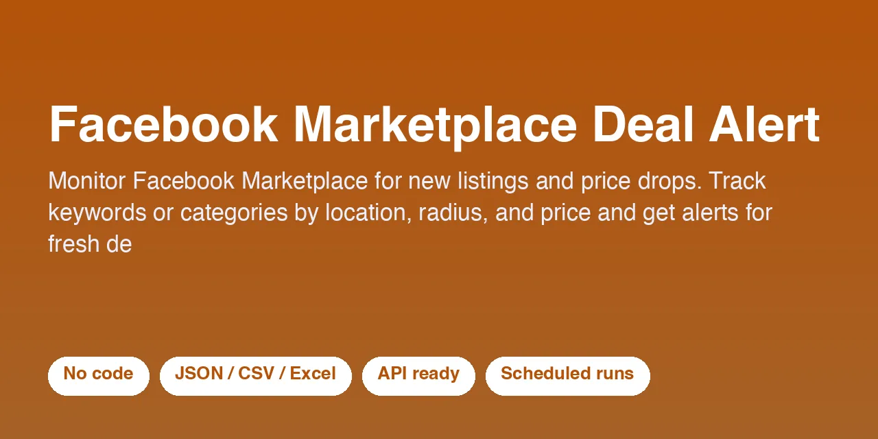 Facebook Marketplace Deal Alert - scrape data with Apify