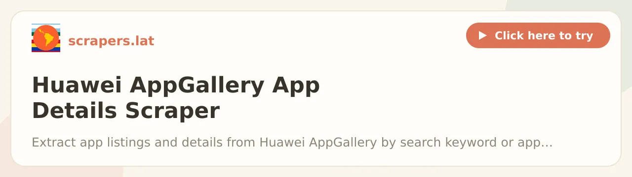 Huawei AppGallery App Details Scraper