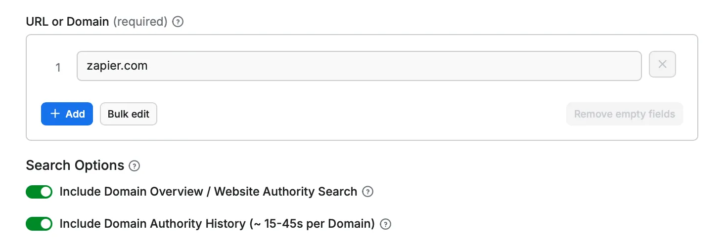 MOZ Search Parameters Input Image