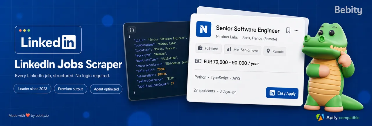 LinkedIn Jobs Scraper — scrape LinkedIn jobs into structured JSON, no login required