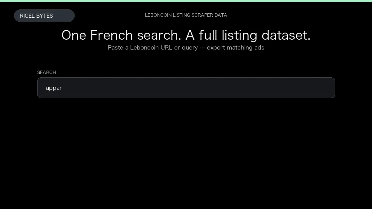 Leboncoin Listing Scraper — input to structured data