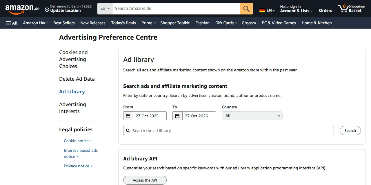 Amazon Ad Library Scraper