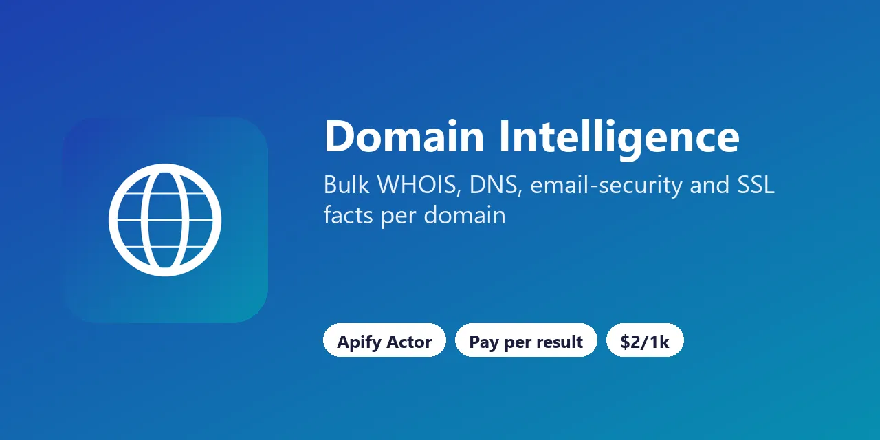 Domain Intelligence on Apify