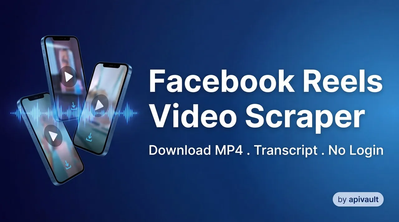 Facebook Reels & Video Scraper — download MP4, transcript, views, creator data, no login