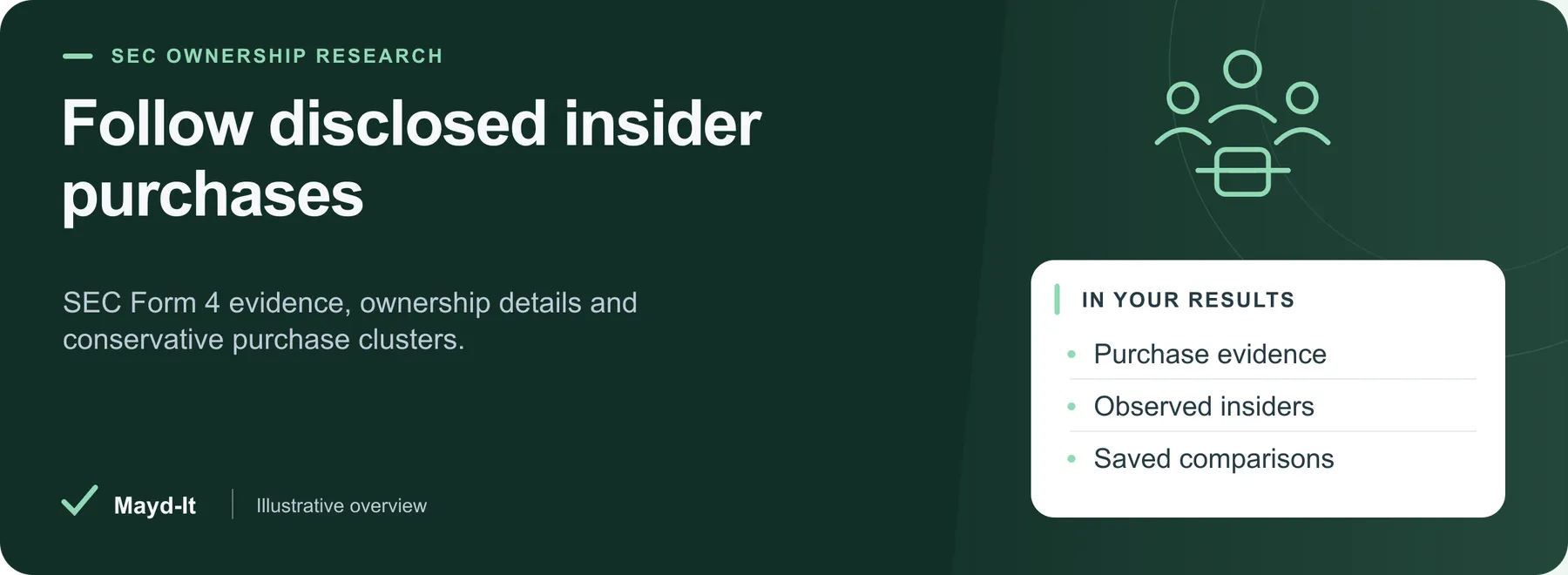 SEC Form 4 purchase evidence, observed insider counts and saved comparisons