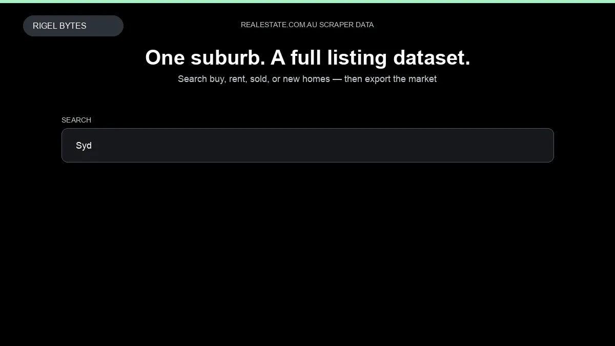 Realestate.com.au Scraper — input to structured data