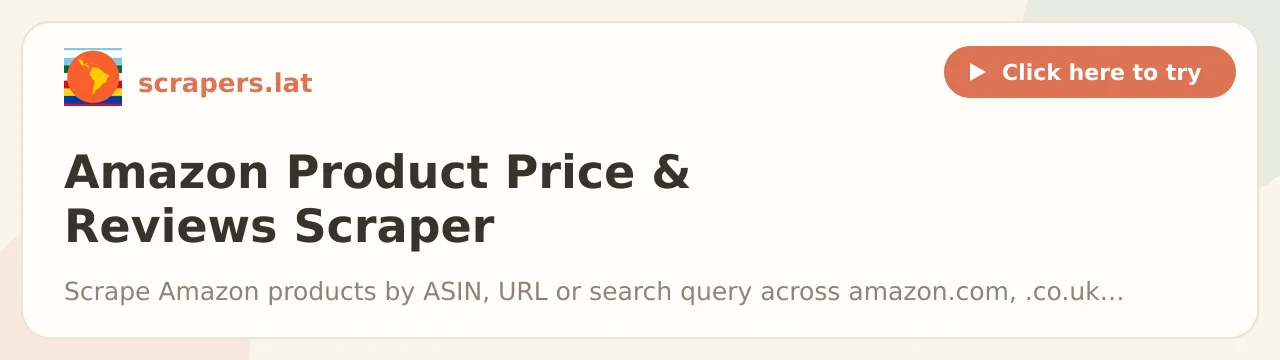 Amazon Product Price & Reviews Scraper