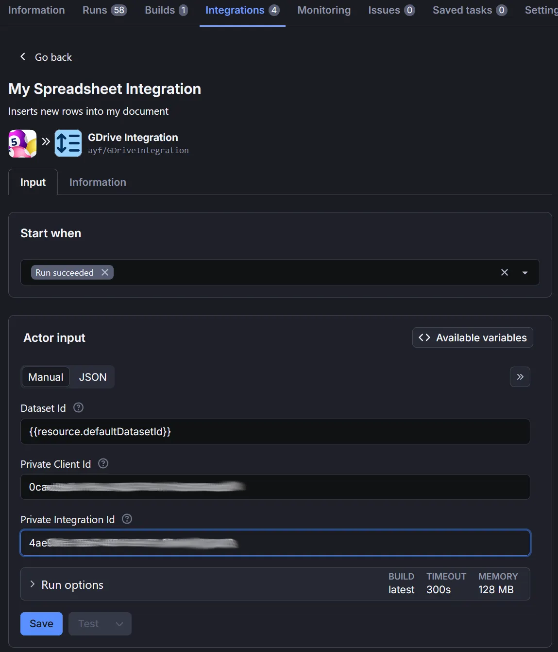 Configure Apify