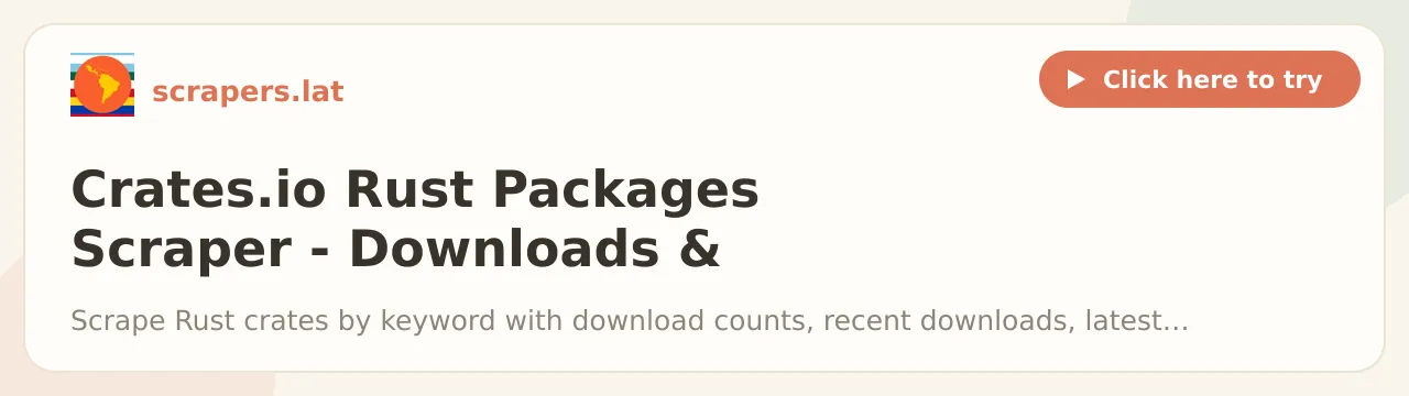 Crates.io Rust Packages Scraper