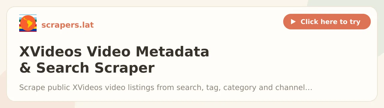 XVideos Video Metadata & Search Scraper