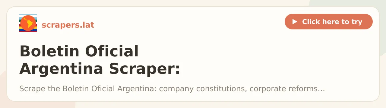 Boletin Oficial Argentina Scraper: Company & Legal Notices
