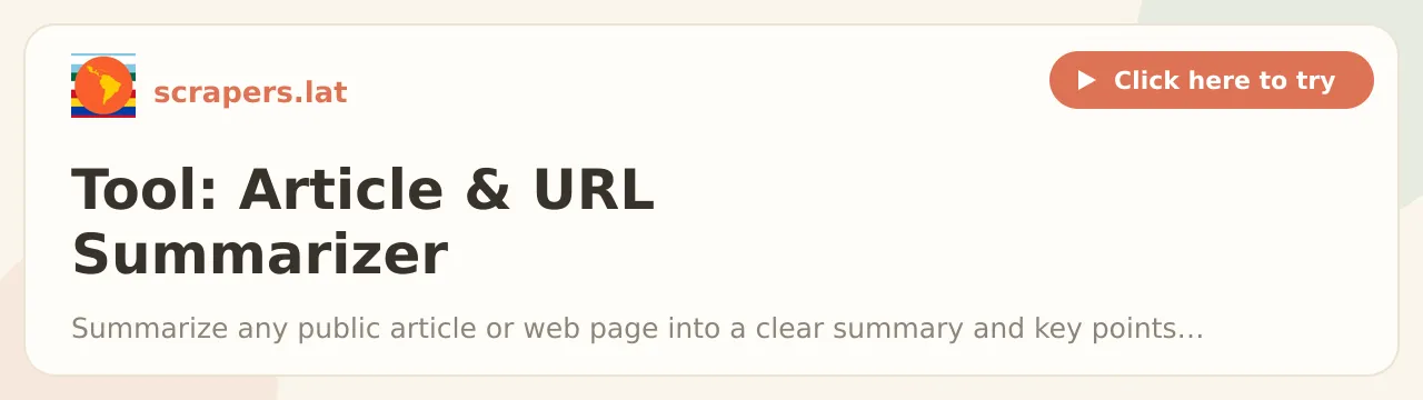 Tool: Article & URL Summarizer