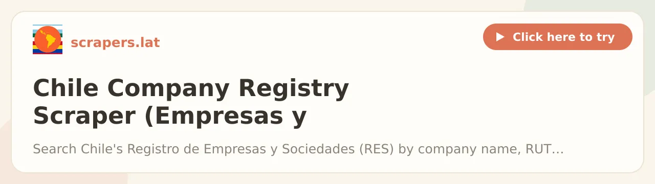 Chile Company Registry Scraper (Empresas y Sociedades)