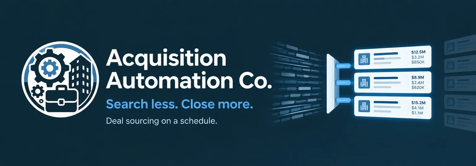 Acquisition Automation Co. Search less. Close more.