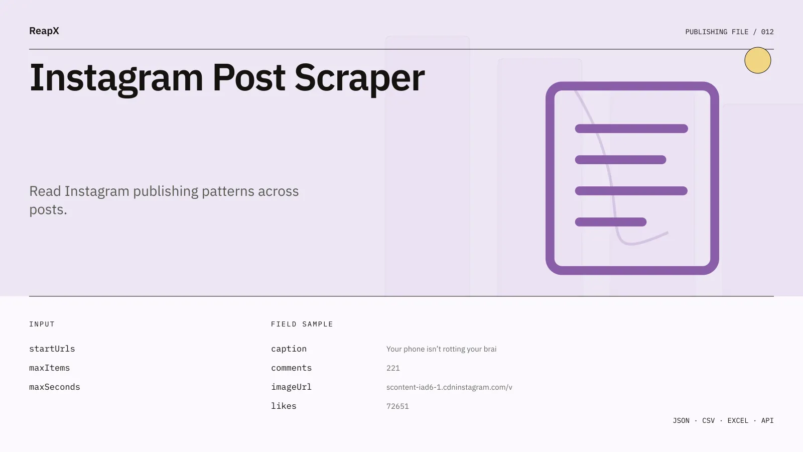 Instagram Post Scraper interface