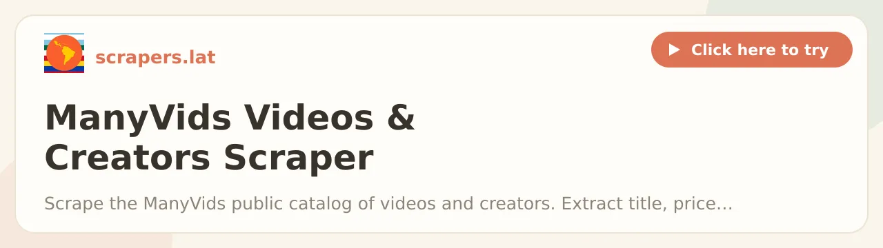 ManyVids Videos & Creators Scraper