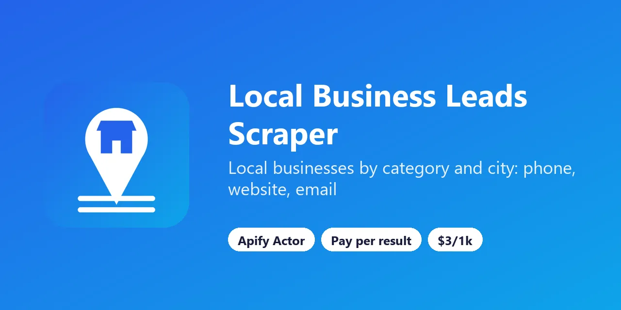 Local Business Leads Scraper on Apify