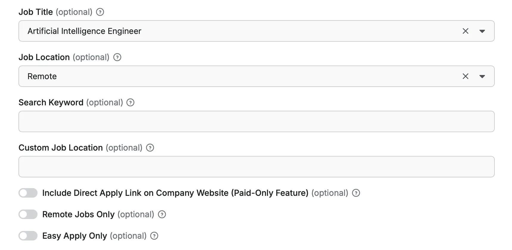 Glassdoor Scraper Input 1 of 3