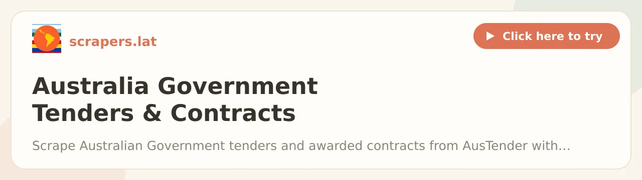 Australia Government Tenders & Contracts Scraper
