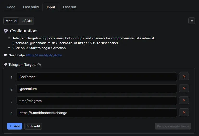 Professional Telegram Profile Finder Interface for Contact Data Extraction