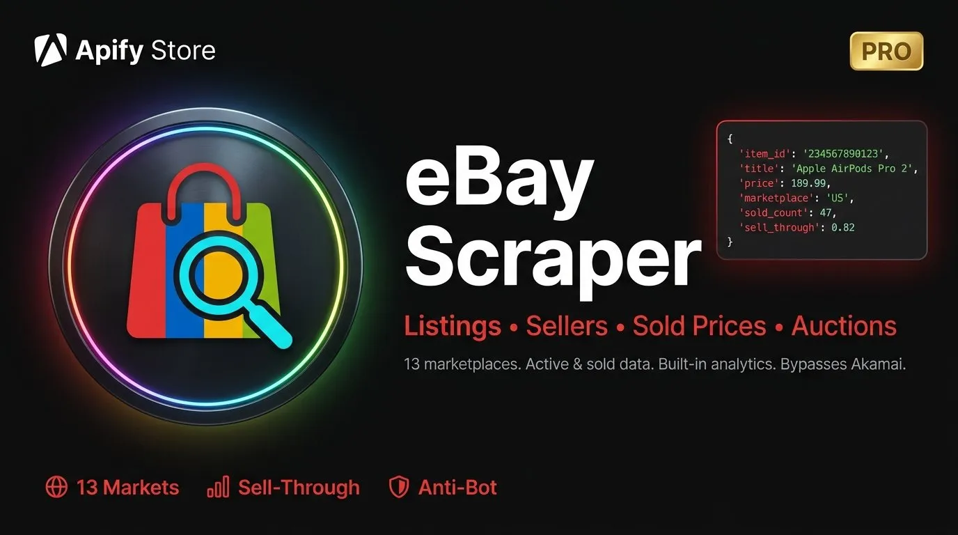 eBay Scraper — Active, Sold & Seller Listings