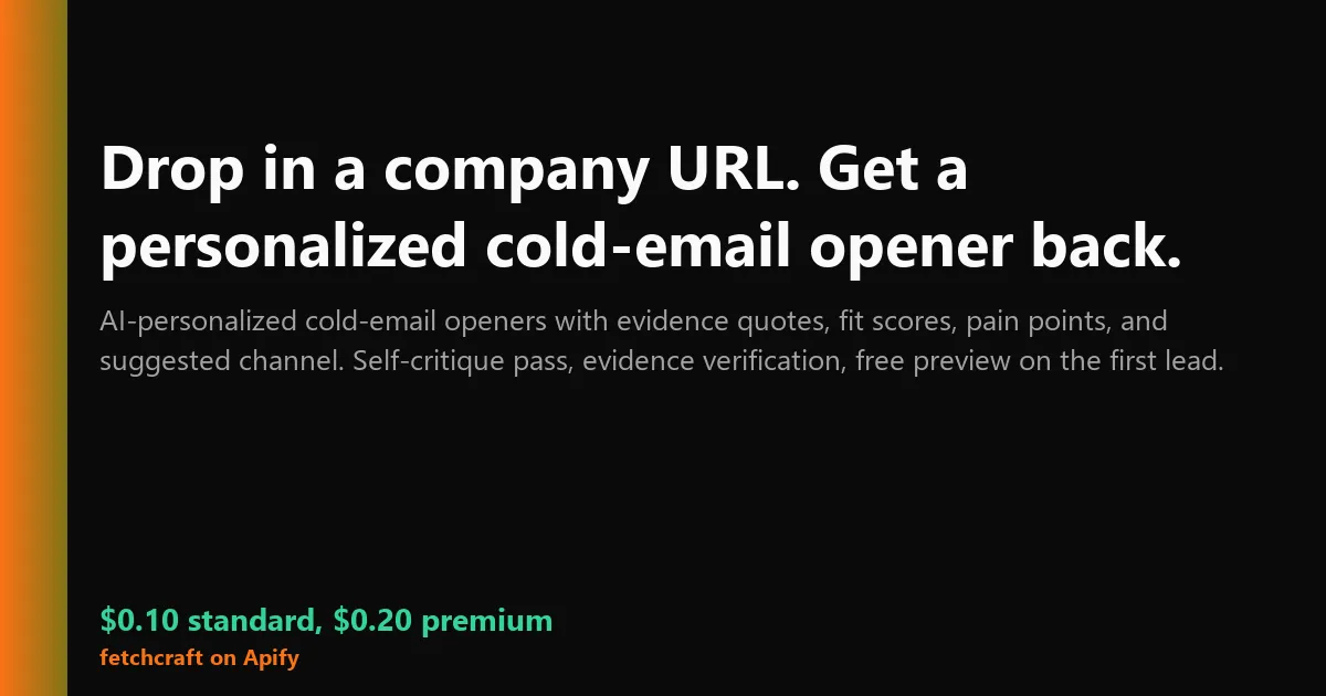 AI Sales Personalizer - Cold Email Opener Generator
