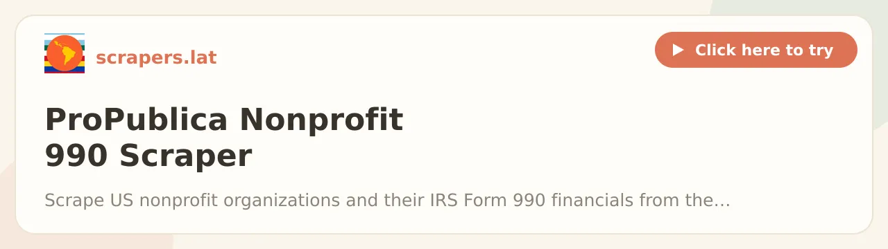 ProPublica Nonprofit 990 Scraper