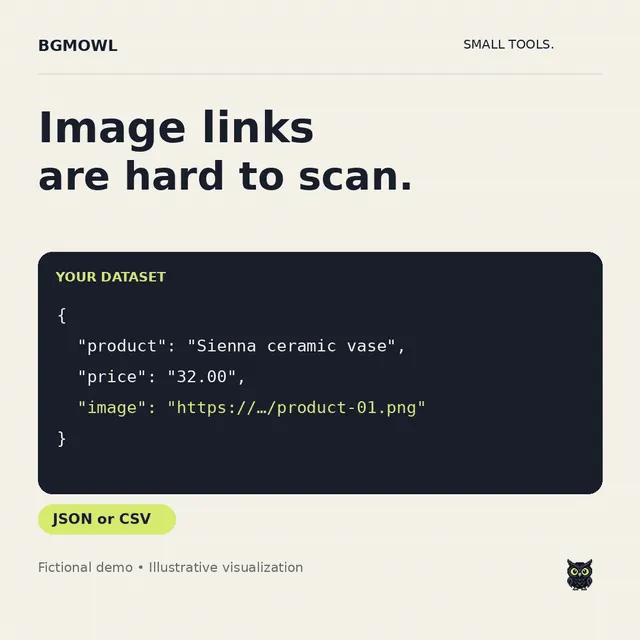 Dataset to XLSX with Images demo: turn inline records into a visual workbook