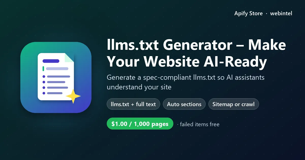 llms.txt Generator – Make Your Website AI-Ready