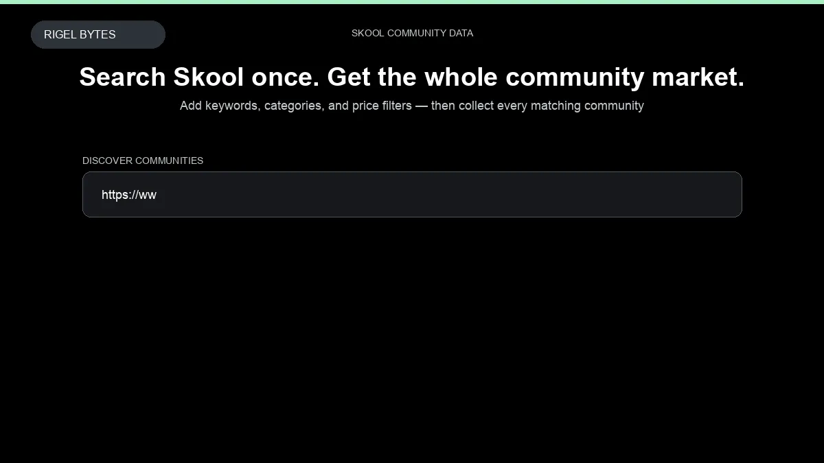 Skool Community Scraper — input to structured data