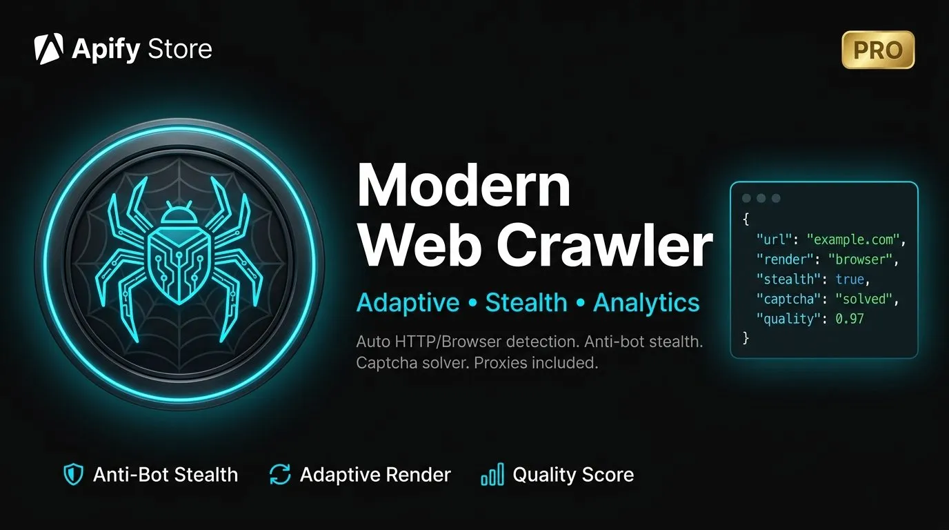 Modern Web Crawler β Adaptive Β· Stealth Β· Analytics